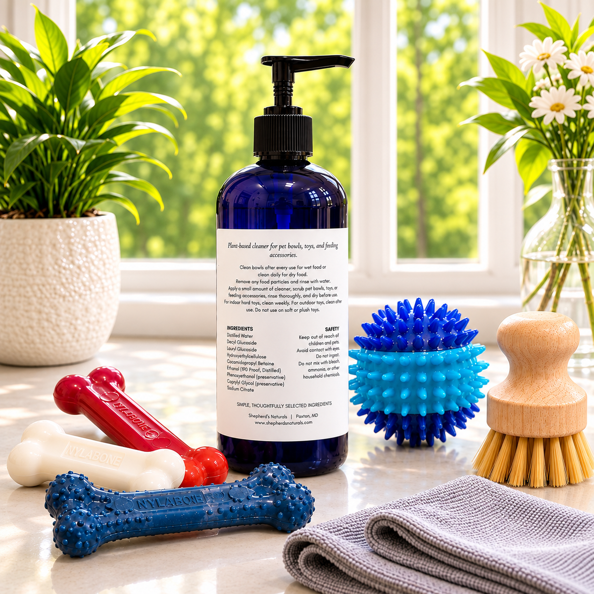 Shepherd’s Naturals Bowl & Toy Cleaner — ingredient label.