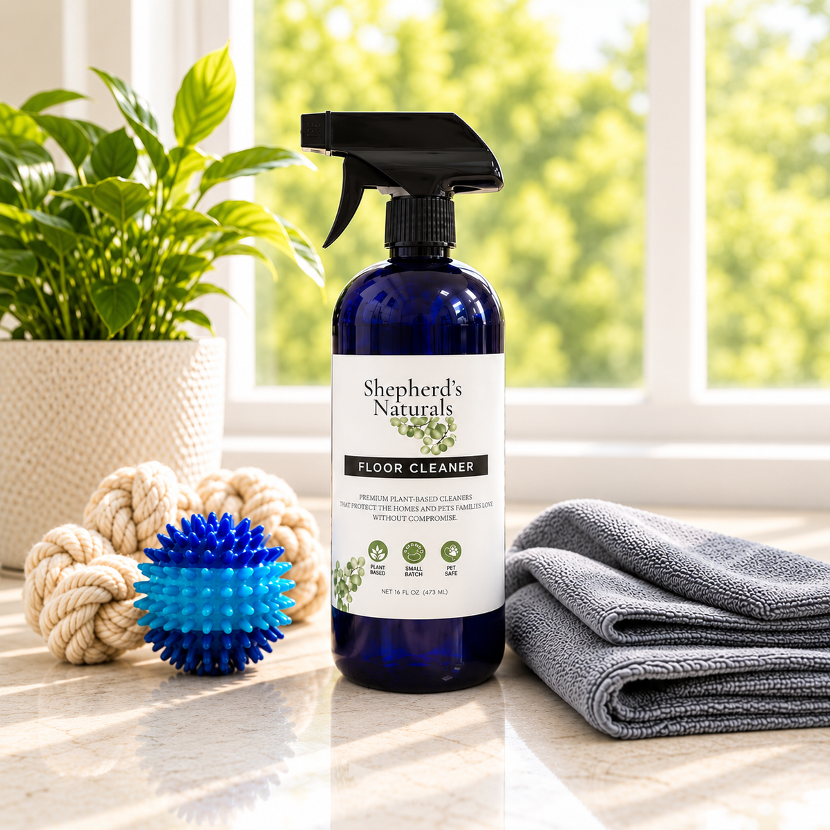 Shepherd’s Naturals Floor Cleaner — 16 fl oz bottle.