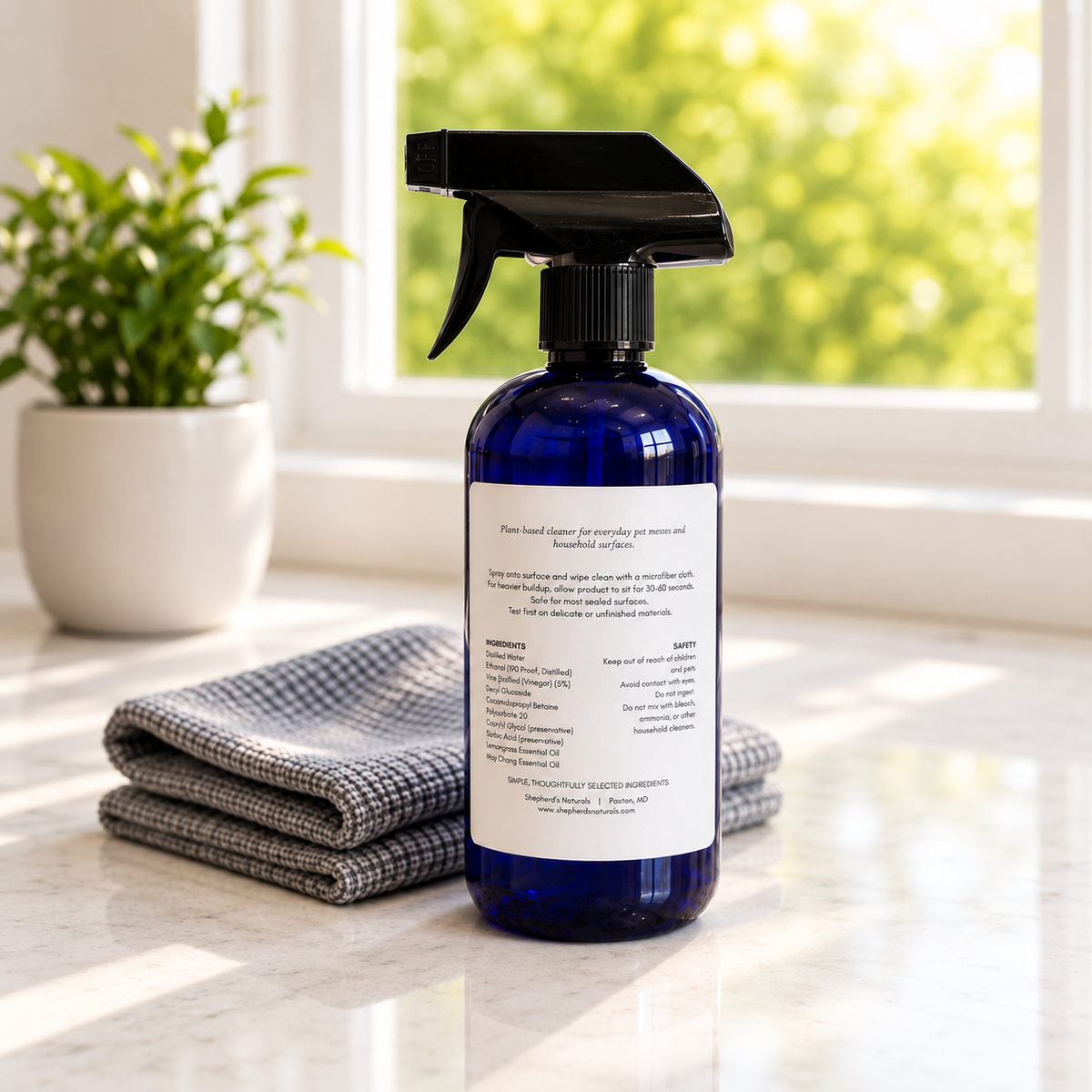 Shepherd’s Naturals Multi-Surface Cleaner — ingredient label.